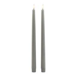 Modern Ambiance: Grey LED Wax Dinner Candles (Set of 2) - thumbnail 1