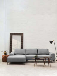 Gilded Chaise Sofa – Grey Fabric (3 Seat, Right) - thumbnail 6