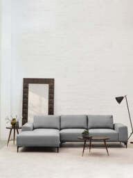 Gilded Chaise Sofa – Grey Fabric (3 Seat, Right) - thumbnail 5