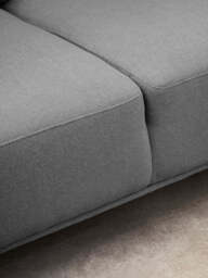 Gilded Chaise Sofa – Grey Fabric (3 Seat, Right) - thumbnail 1