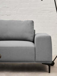 Gilded Chaise Sofa – Grey Fabric (3 Seat, Right) - thumbnail 4
