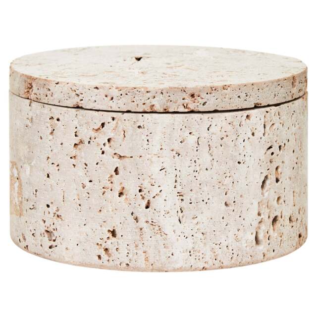 Trinket Travertine Box Corvessa Round
