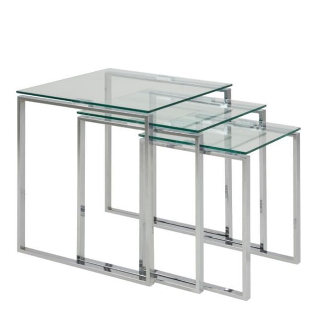 Katrine Nest of Tables with Glass Top Set of 3 - image 1