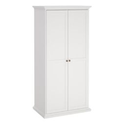 Paris Wardrobe with 2 Doors in White - thumbnail 1