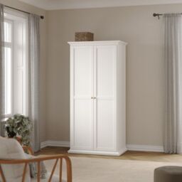 Paris Wardrobe with 2 Doors in White - thumbnail 3