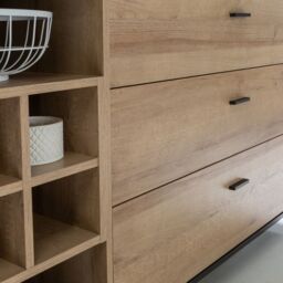 High Rock Large Sideboard  Matt Black & Riviera Oak - thumbnail 5