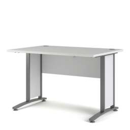 Prima Desk 120cm in White with Silver Grey Steel Legs - thumbnail 3