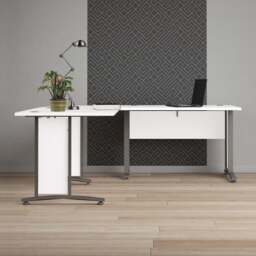 Prima Desk 120cm in White with Silver Grey Steel Legs - thumbnail 6