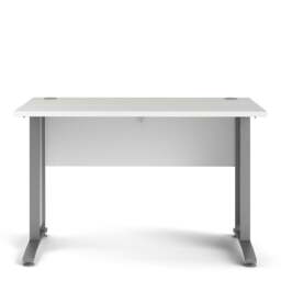 Prima Desk 120cm in White with Silver Grey Steel Legs - thumbnail 2