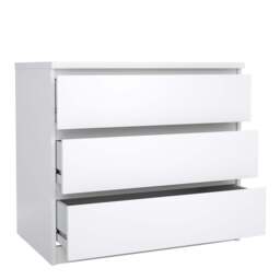 Naia Chest with 3 Drawers in White High Gloss - thumbnail 4