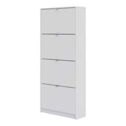 Shoes Cabinet with 4 Flip Doors and 2 Layers in White - thumbnail 3