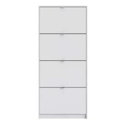 Shoes Cabinet with 4 Flip Doors and 2 Layers in White - thumbnail 2