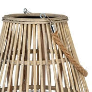 Medium Ellipse Wicker Lantern with Glass Candle Holder - thumbnail 4