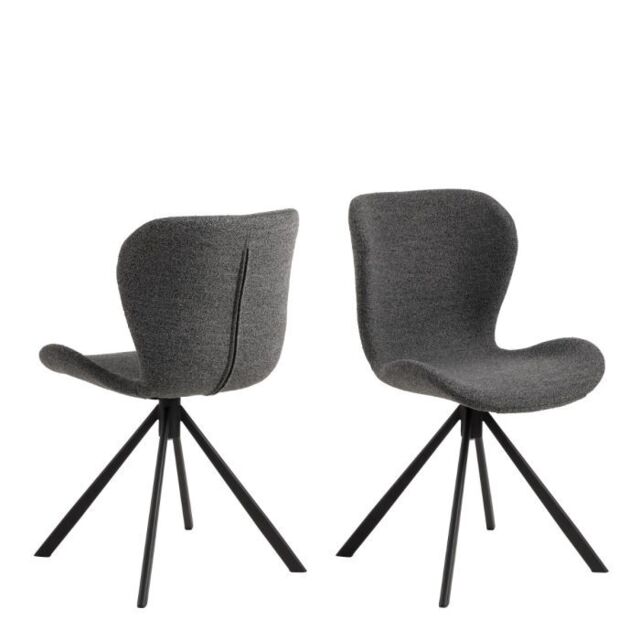 Batilda Swivel Dining Chairs in Grey Fabric – Set of 2 - image 1