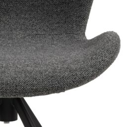 Batilda Swivel Dining Chairs in Grey Fabric – Set of 2 - thumbnail 5