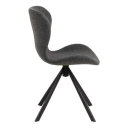 Batilda Swivel Dining Chairs in Grey Fabric – Set of 2 - thumbnail 2