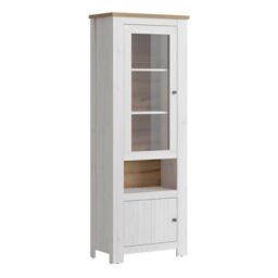 Celesto 2 Door Display Cabinet in White and Oak - thumbnail 3