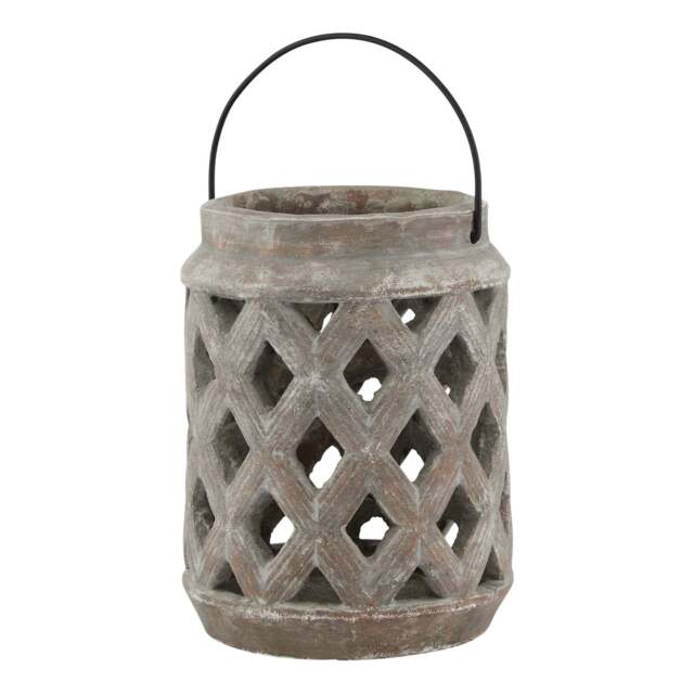 Siena Brown Large Lattice Decorative Lantern - image 1