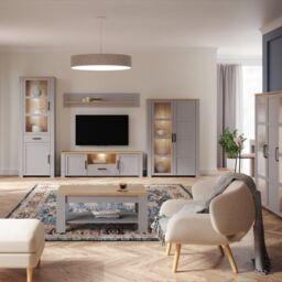 Bohol TV Unit with LED Light in Grey Riviera Oak - thumbnail 1