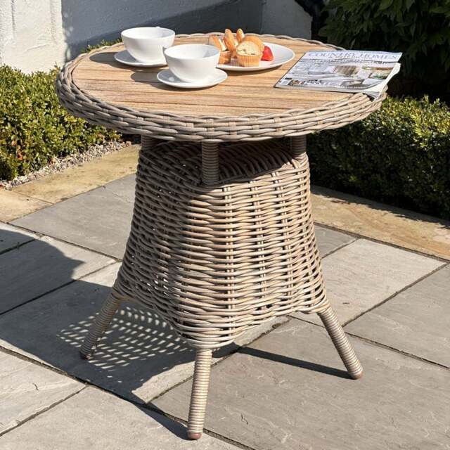 Amalfi Collection Outdoor Bistro Table With Wood Top - image 1
