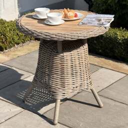 Amalfi Collection Outdoor Bistro Table With Wood Top - thumbnail 1