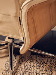 Canvas Recliner & Footstool – Black Leather Effect - thumbnail 3