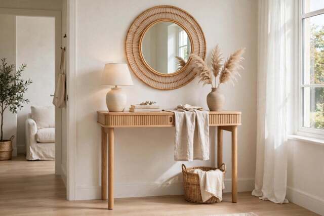 Langley Desk in Oak  Modern Wooden Writing & Computer Table - image 1