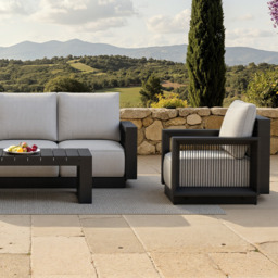 ALUXO® Ikos Outdoor Lounge Set - Onyx - 5 Seater - thumbnail 4