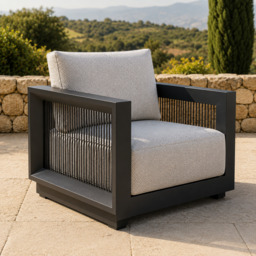 ALUXO® Ikos Outdoor Lounge Set - Onyx - 5 Seater - thumbnail 3