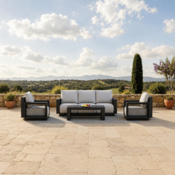 ALUXO® Ikos Outdoor Lounge Set - Onyx - 5 Seater - thumbnail 1