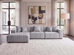 Aluxo Leonard Right Hand Corner Group in Cloudy Grey Bouclé - FOOTSTOOL - thumbnail 1
