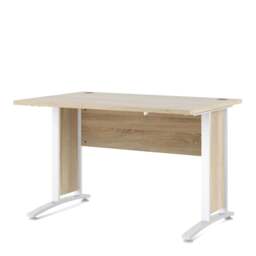 Prima Desk 120cm in Oak with White Legs - thumbnail 2