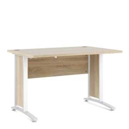 Prima Desk 120cm in Oak with White Legs - thumbnail 1