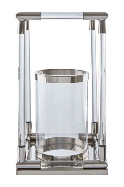 Aegean Candle Holder – Silver Finish & Acrylic (Large) - image 1