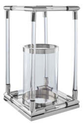 Aegean Candle Holder – Silver Finish & Acrylic (Large) - thumbnail 3