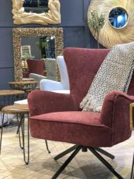 Torisse Armchair Chenille Berry - thumbnail 2