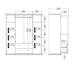 Paris 4 Door 2 Drawer Wardrobe in Matt Grey  Modern Bedroom Storage Solution - thumbnail 6