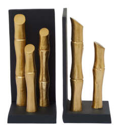 Alderbrook Bamboo Effect Bookends – Gold Finish (Set of 2)