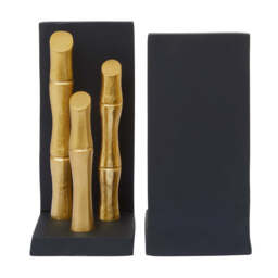 Alderbrook Bamboo Effect Bookends – Gold Finish (Set of 2) - thumbnail 6