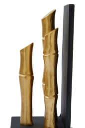 Alderbrook Bamboo Effect Bookends – Gold Finish (Set of 2) - thumbnail 3