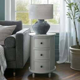 The Camden Collection 3 Drawer Round Side Table - thumbnail 2