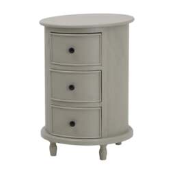 The Camden Collection 3 Drawer Round Side Table - thumbnail 1