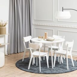 Roxby Round Dining Table in White 105x76cm