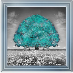 LS273 Blue Oak Tree - 70x70 / Black Lyon / Plain - thumbnail 4