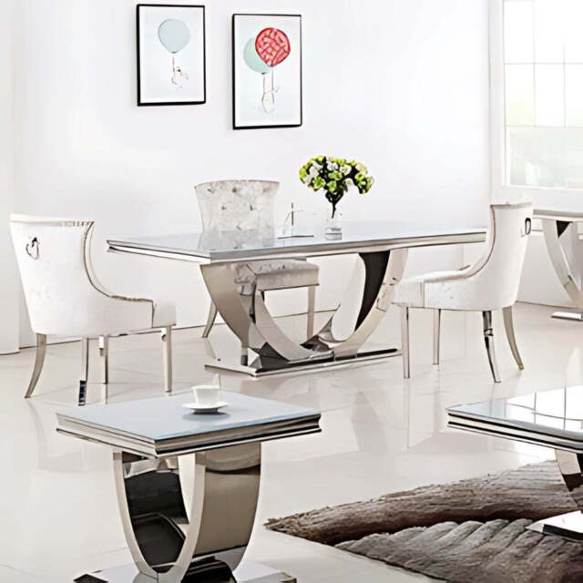 Arial Dining Table – Modern Minimalist Design - White Marble / 1.8 M - image 1