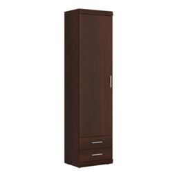 Imperial Tall 1 Door 2 Drawer Narrow Cabinet in Dark Mahogany Melamine - thumbnail 2