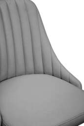 Monet Grey Leather Effect Home Office Chair with Chrome Base - thumbnail 2