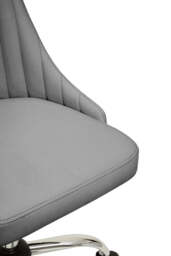 Monet Grey Leather Effect Home Office Chair with Chrome Base - thumbnail 5