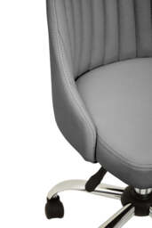 Monet Grey Leather Effect Home Office Chair with Chrome Base - thumbnail 3