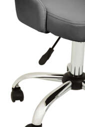 Monet Grey Leather Effect Home Office Chair with Chrome Base - thumbnail 4